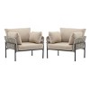 Modern Rattan Patio Lounge Chair with Cushions, 36'' Weather-Resistant Outdoor Armchair for Balcony Garden-3irtyhousy - 3 of 4