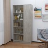 5-Tier Bookshelf, Mid-century Modern Freestanding Bookcase With Door, Floor Standing Storage Unit, Multi-Functional Storage Rack - 2 of 4