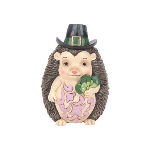 Enesco 3.5 Inch Irish Hedgehog Mini Clover Hat Animal Statues - 1 of 3