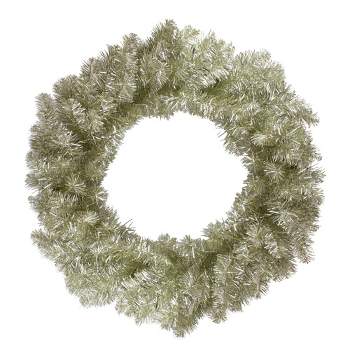 Northlight 24" Metallic Champagne Gold Artificial Double Tinsel Christmas Wreath - Unlit