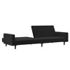 vidaXL Sofa Bed Black Velvet (100% polyester), wood, plastic Medium - 3 of 4