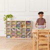 ECR4Kids Streamline 25 Cubby Tray Cabinet with 25 Scoop Front Storage Bins, 5x5, Natural - 4 of 4