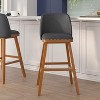 Flash Furniture Julia Set of 2 Transitional Upholstered Barstools with Nailhead Trim and Solid Wood Frames - 2 of 4