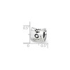 Black Bow Jewelry Sterling Silver White Crystal Love Script Concaved Bead Charm - 3 of 4