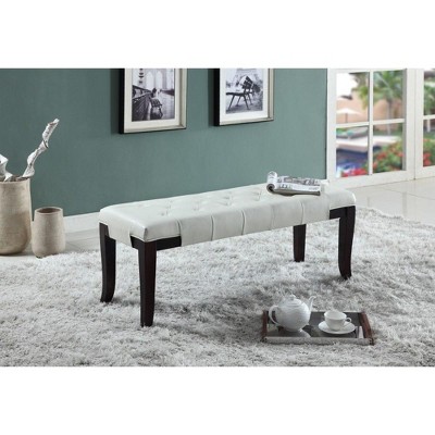 NicBex 16"Wide Upholstered Bench,Modern Ottoman with Wood Legs and Tufted Design for Living Room,Entryway