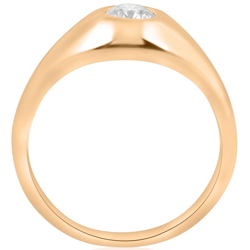 Pompeii3 1/2CT Mens Diamond Solitaire Ring 14K Yellow Gold, 2 of 5