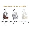 Okak Heavy Duty Wicker Hanging Chair with Stand,Porch Swing with Wicker Weave,Indoor/Outdoor Single Swing Chair for Porch,Patio,Backyard - 2 of 4