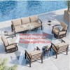 ALAULM Aluminum Patio Furniture Set Modern Metal Outdoor Conversation Sets w/45in Propane Fire Pit Table, Swivel Rocking Chairs w/5.1 Inch Cushion - 4 of 4