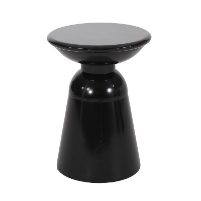 Pelon Black Iron Outdoor Pedestal Side Table