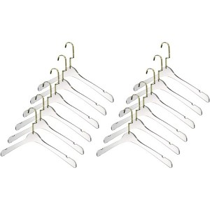 YBM Home Quality Acrylic Clear Clothes Hanger, 12-Pack - 1 of 4