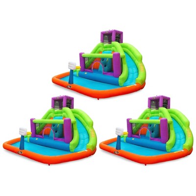 Magic Time International Save Double Hurricane Outdoor Inflatable Water Bounce House with High Powered Electric Blower Fan, 14 x 8.5 Feet (3 Pack)