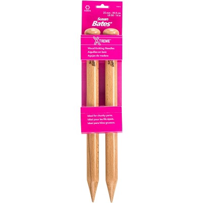 Susan Bates X-Treme Wood Single Point Knitting Needles 14"-Size 50/25mm