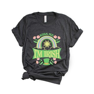 Simply Sage Market Women's Kiss Me I'm Irish Rainbow Short Sleeve Graphic Tee - 1 of 4