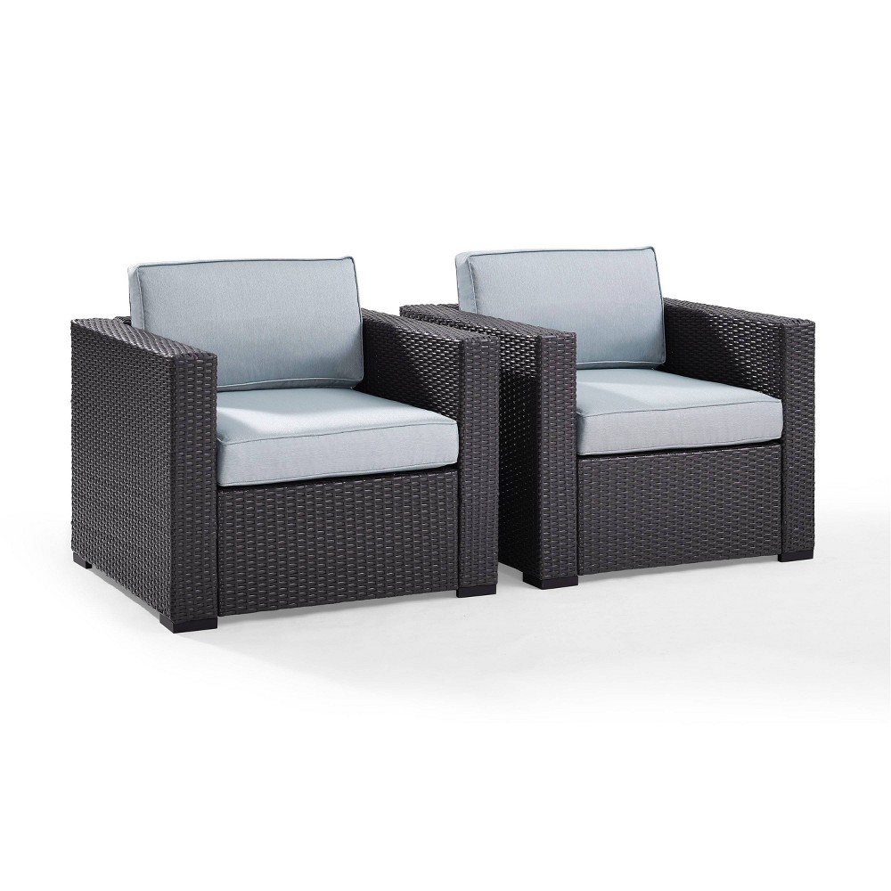 Photos - Garden Furniture Crosley Biscayne 2pk Outdoor Wicker Chairs - Mist  