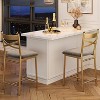 Jojoka Bar Stools Set of 4, Upholstered Bar Chairs with Back, Thick Cushion, Counter Height Barstools for Kitchen Island Apartment Counter Bar - 3 of 4