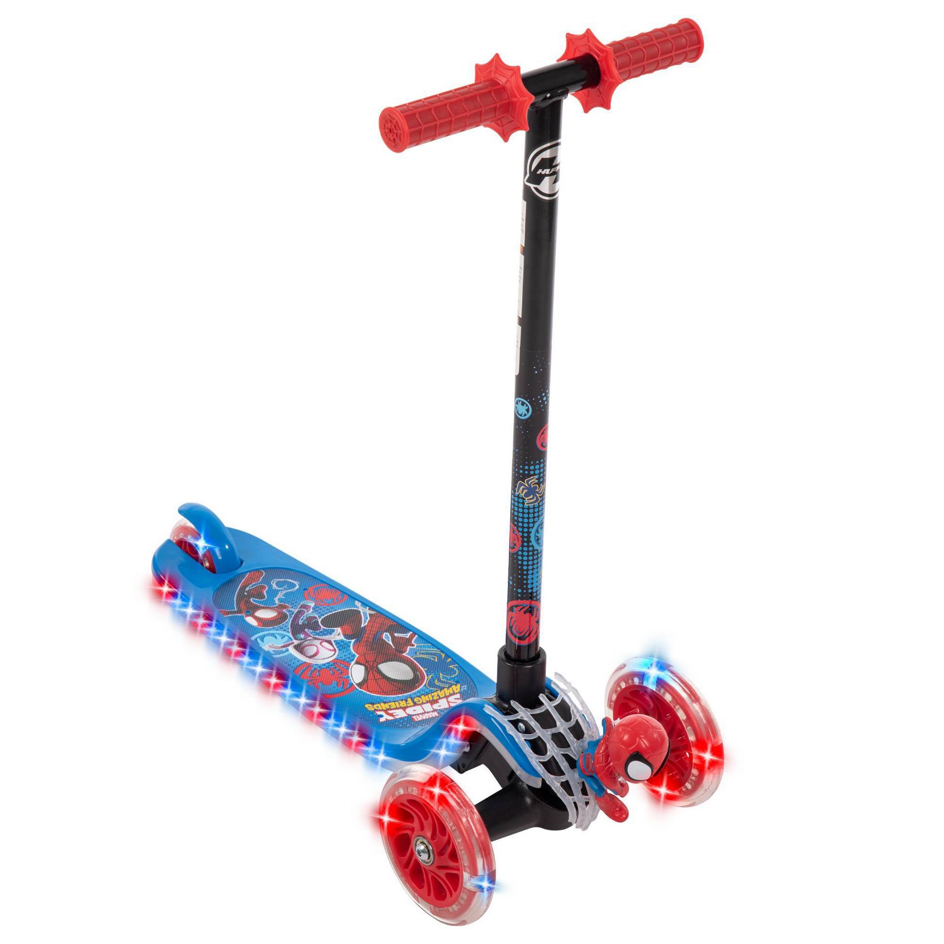 Huffy Marvel Spidey and His Amazing Friends 3-Wheel Scooter with LED Lights