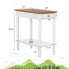 Costway 2-tier End Side Narrow Table Nightstand w/ drawer for Living Room Bedroom - 4 of 4