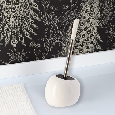 Evideco French Home Goods Elegant Toilet Brush Set with Stainless Steel Handle - Durable Dolomite Holder - Modern Bathroom Accessory