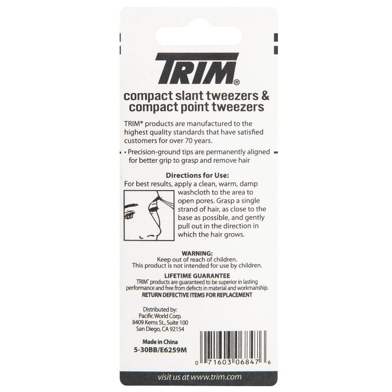 Trim Compact Slant Point Tweezers - 2 Pack, 3 of 8