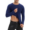 Mens Shirts 2 Packs Crew Tops Long Sleeve Ribbed Pullover Sweater Sim Fit Basic Layer Tops Solid Tee Crewneck Stretchy Undershirts - 3 of 4
