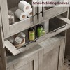 67" H  Tall  Slim Pantry Cabinet with Glass Doors and Adjustable Shelf, Freestanding Slim Cupboard - 3 of 4