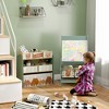 Qaba Kids Toy Organizer and Kids Easel Set with 6 Storage Bins, Paper Roll, Blackboard, Whiteboard, Cute Bear Design, for Ages 3-8 Years, Green - 2 of 4