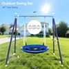 Etokfoks 2 Piece Heavy Duty Saucer Swing Set 45 Inch Round Swing with Adjustable Metal Frame Supports Up to 500 lbs for Kids Age 3 to 12 - 3 of 4
