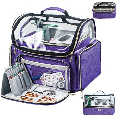 Paaaawaters Large Travel Makeup Bag & Nail Polish Organizer Holds 80 Bottles (15ml-0.5 fl.oz), Nail Polish Storage