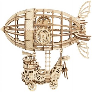 ROBOTIME 3D Wooden Airship Jigsaw Puzzle Craft Kits, Best Toys Gifts for Teens Adults, Beige, 7"*4.9"*6.5" - 1 of 4