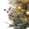4.5 Ft Artificial Christmas Tree with 200 Warm White  Lights and Red Berries Potted Base Holiday Xmas Tree - 3 of 4