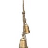 Royal Hampton Rustic Iron Hanging Bells Wall Decor, Cylindrical Cowbell on 28 Inch Jute Rope, Antique Gold - 3 of 4