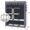 69" Assembled Cloth Wardrobe Non-Woven Fabric High-Leg Easy to Assemble Storage Closet Clothes Organizer Grey - 4 of 4