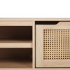 NicBex TV Stands for 80 inch TV,Modern Rattan Entertainment Center with 2 Cabinets and 2 Shelves,TV Console for Living Room,Bedroom,Home,Light Brown - 4 of 4