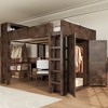 GDFStudio Buckle Space-Saving Wooden Queen Loft Bed with Wardrobe and Headboard Storage - 2 of 4