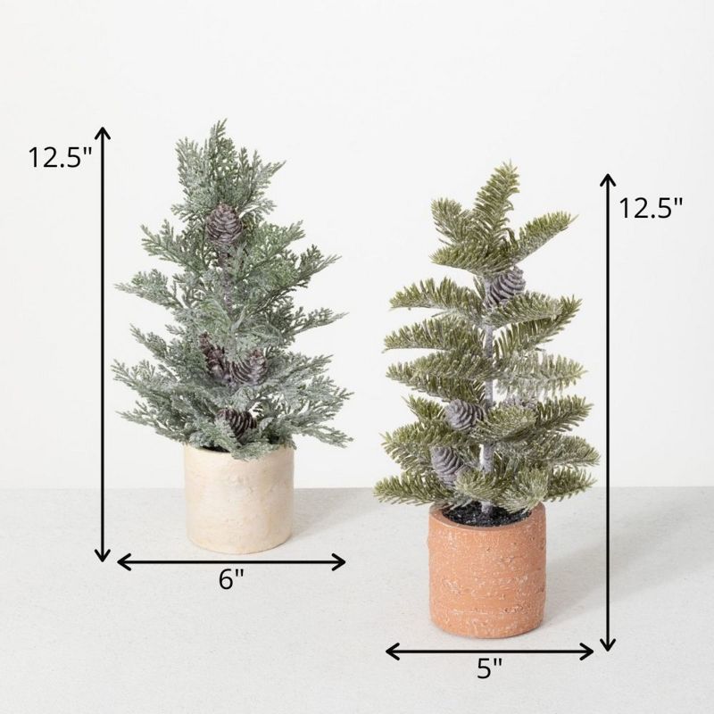 Sullivans 1.25' Potted Pine Artificial Tree, Green, 5 of 7
