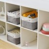 Aoibox Collapsible Fabric Storage Bins for Shelves Medium 13.8x9.8x6.7 Inch White Grey 3 Pack for Home Organization - 4 of 4
