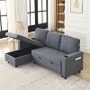 VYNXARIA 78.7"Comfortable Linen L-Shaped Combo Sofa Sofa Bed,Reversible Sleeper Combo Sofa with Pullout Bed - 4 of 4