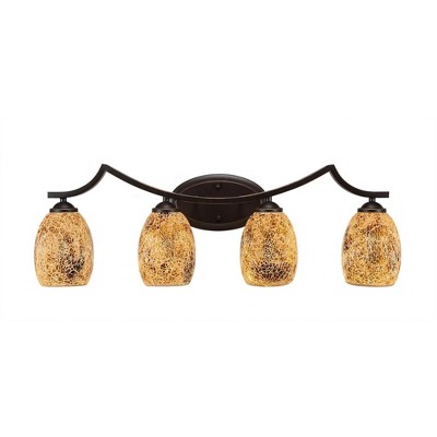 Toltec Lighting Zilo 4 - Light Vanity in  Dark Granite with 5" Gold Fusion Shade