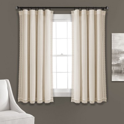 Rosalie Window Curtain Panels Ivory 54X45 Set