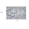 HomeRoots 4' X 6' Blue and Gray Abstract Area Rug - 3 of 4