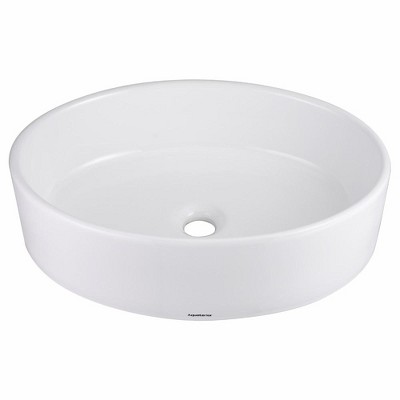 Aquaterior Oval Porcelain Ceramic Bathroom Vessel Sink Basin with Chrome Drain