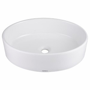 Aquaterior Oval Porcelain Ceramic Bathroom Vessel Sink Basin with Chrome Drain - 1 of 4