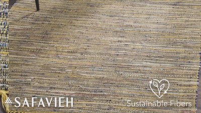 Ivory and Multi Cotton Flat Woven 6' x 6' Square Rug