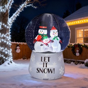 6 FT Christmas Inflatable Decoration Inflatable Snow Globe with Snowman Family Funny Blow Up Yard Decorations for Holiday Party Yard Lawn Garden Decor - 1 of 4