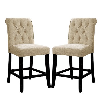 NicBex Set of 2 Dining Chair Modern Chenille Fabric Upholstered Dining Room Chairs with Tufted Button Backrest