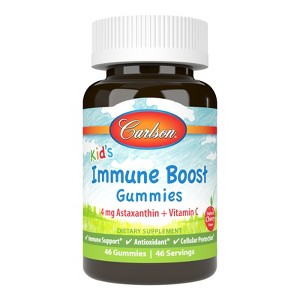 Carlson - Kid's Immune Boost Gummies, Astaxanthin + Vitamin C, Immune Support, Antioxidant, Non-GMO, Cherry Flavor, 46 Vegetarian Gummies - 1 of 4