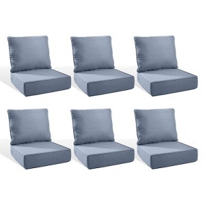 Buenhomino 24"x22" Outdoor Deep Seat Cushion Set, 6-inch Thicked Waterproof Patio Furniture Cushions with Removable Cover,8 Colors - 1 of 4