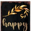 HomeRoots 72" Black Gold And Orange Solid Wood Happy Harvest Pumpkin Porch Sign - 4 of 4