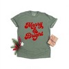 Simply Sage Market Women's Bold Merry and Bright Puff Print Short Sleeve Garment Dyed Tee - 3 of 4