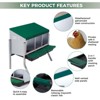 Chicken Nesting Box, 3 Compartment Roll Away Design for High-Volume Egg Collection and Easy Wall Mounting with Metal Legs - 4 of 4